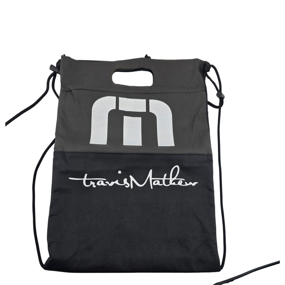 Travis Mathew Drawstring Bag Unisex OS Cooler Backpack Black Insulated EUC